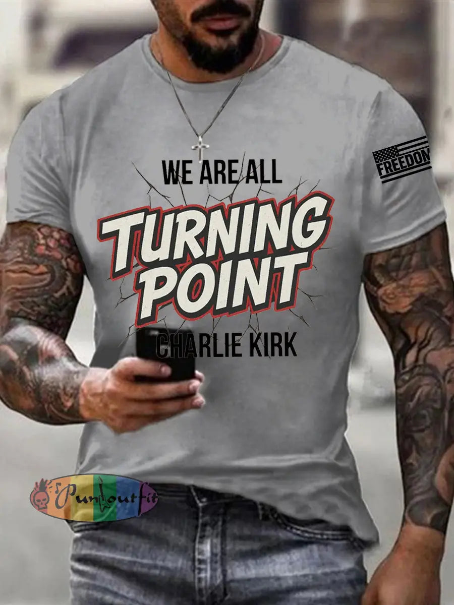 Men’s We Are All Charlie Kirk Now! R.I.P Charlie Kirk Tee Light Gray / S