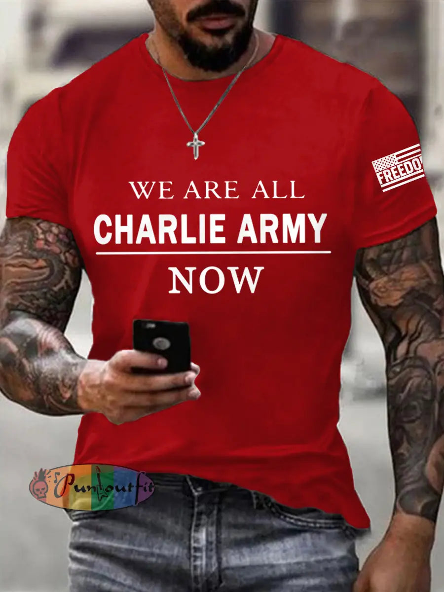 Men’s We Are All Charlie Kirk Now! R.I.P Charlie Kirk Tee Pure Red / S