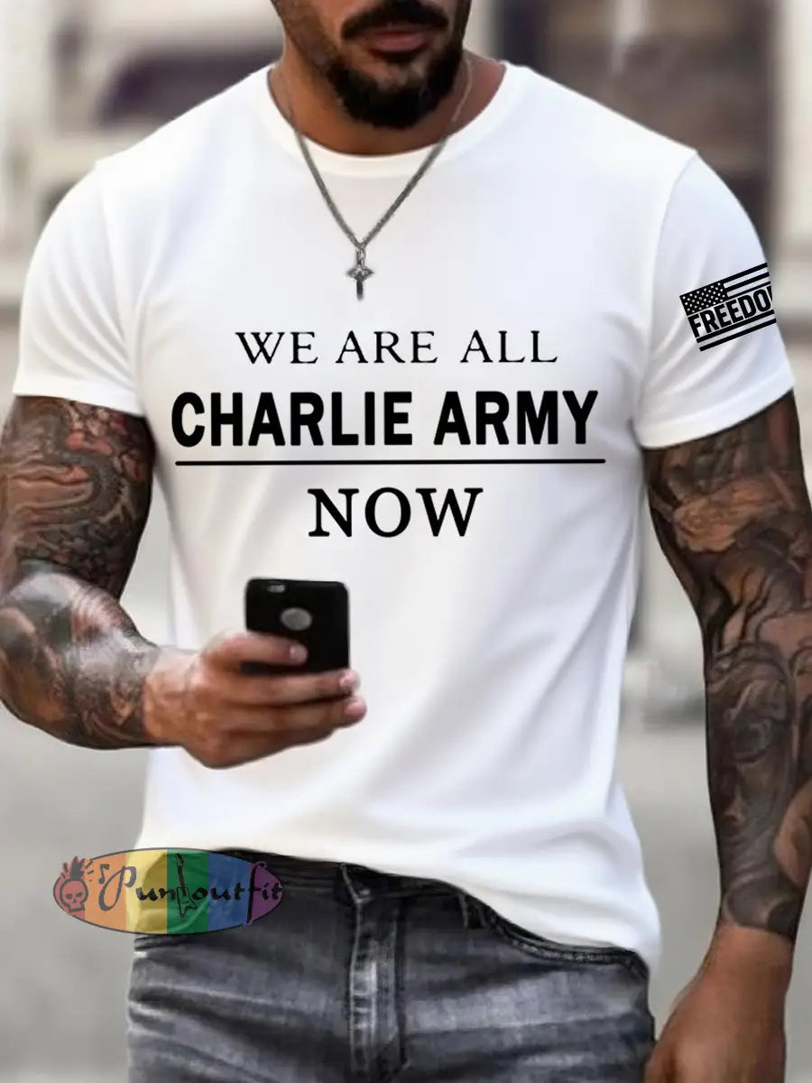 Men’s We Are All Charlie Kirk Now! R.I.P Charlie Kirk Tee White / S