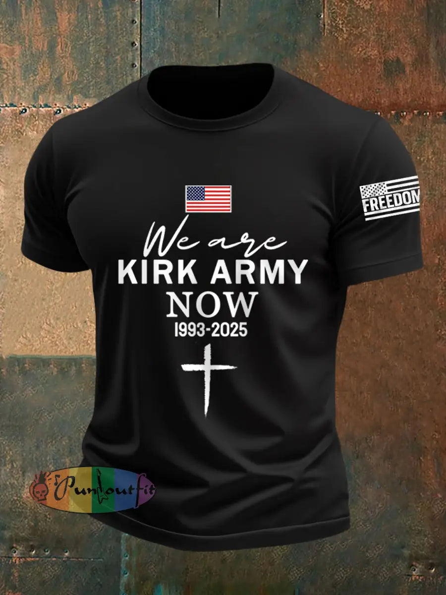 Men’s We Are All Kirk Army Now! R.I.P Charlie Kirk Tee Black / S