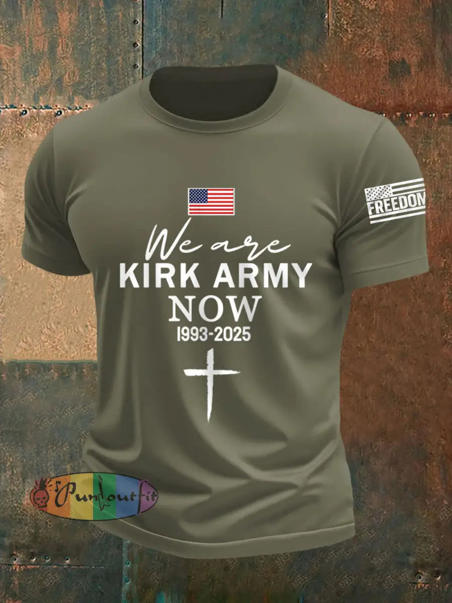 Men’s We Are All Kirk Army Now! R.I.P Charlie Kirk Tee Army Green / S