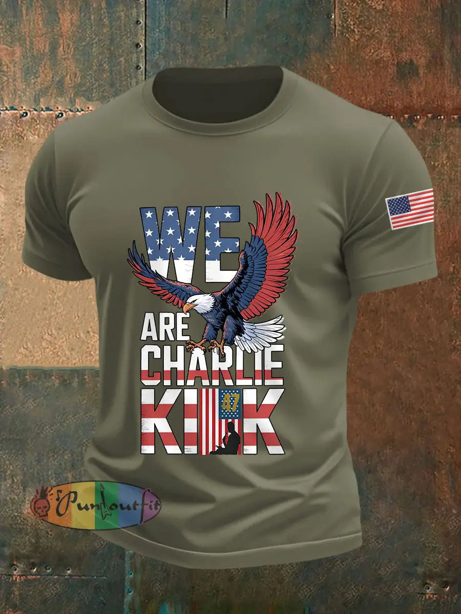 Men’s We Are Charlie Kirk! R.I.P Charlie Kirk Tee Army Green / S