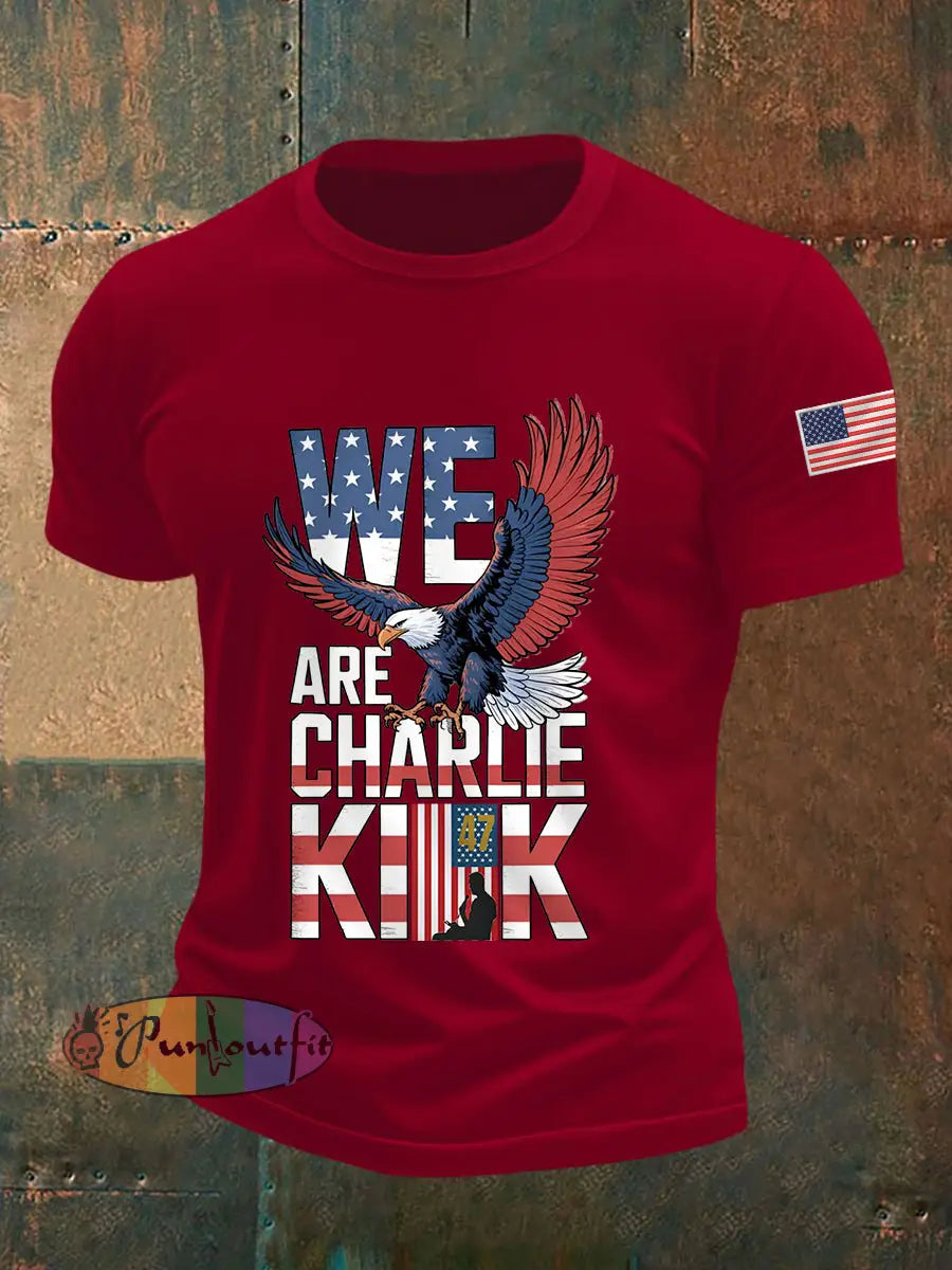 Men’s We Are Charlie Kirk! R.I.P Charlie Kirk Tee Deep Red / S