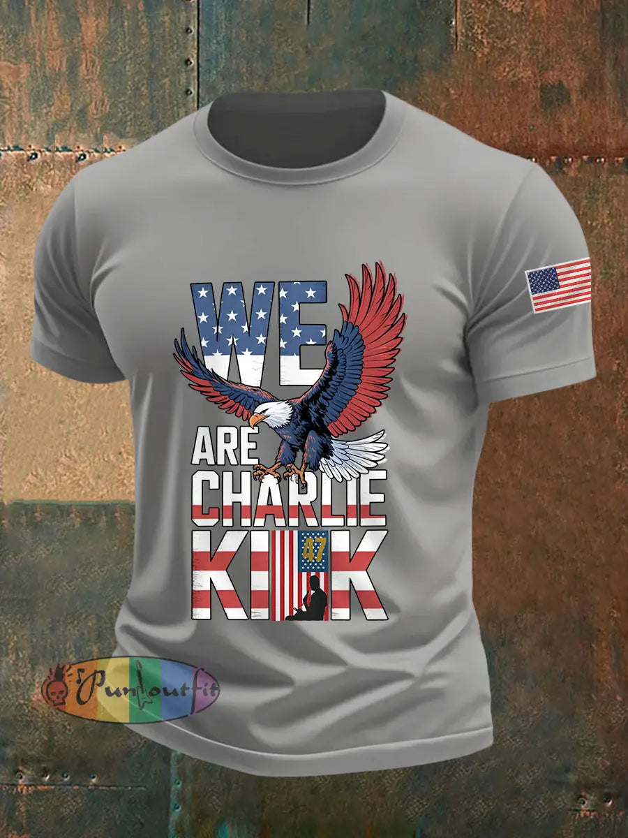 Men’s We Are Charlie Kirk! R.I.P Charlie Kirk Tee Light Gray / S
