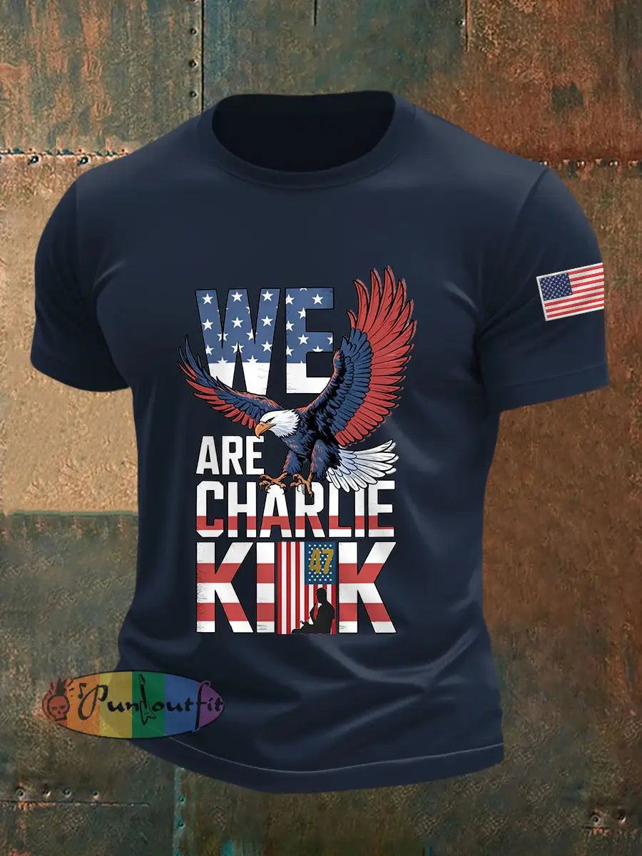 Men’s We Are Charlie Kirk! R.I.P Charlie Kirk Tee Navy Blue / S