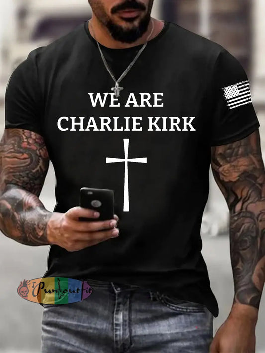 Men’s We Are Charlie Kirk Short-sleeved T-shirt Black / S