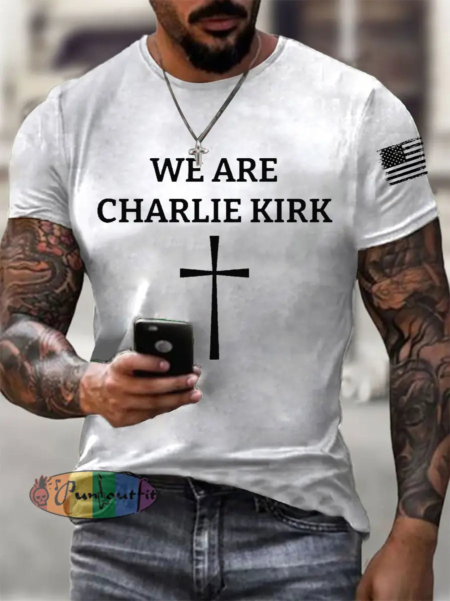 Men’s We Are Charlie Kirk Short-sleeved T-shirt White / S