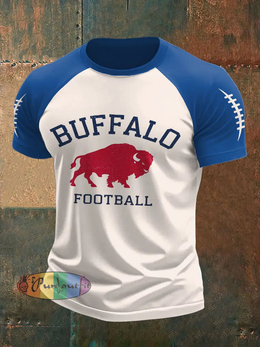 Men’sBuffalo Football Lover Printed T-shirt Blue / S