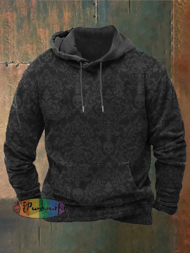 Outdoor Vintage Skull Print Hoodie As Shown / S Hoodies&Sweatshirts