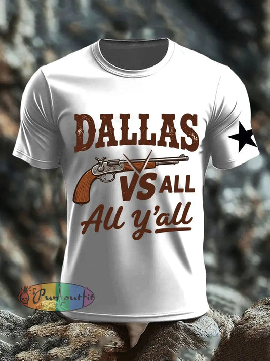 Retro American Football Print Casual Cotton Short Sleeve T Shirt White / S