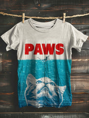 Unisex Paws Cat Vintage Art Print Tank Top