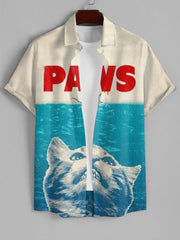 Unisex Paws Cat Vintage Art Print Tank Top