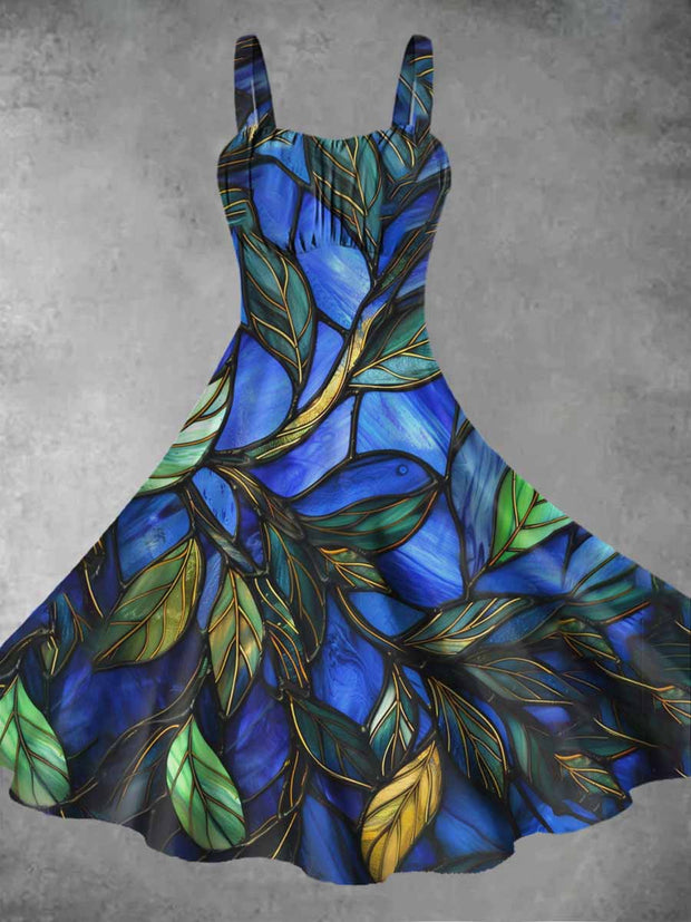 Women's Window Screen Abstract Print Sling Dress