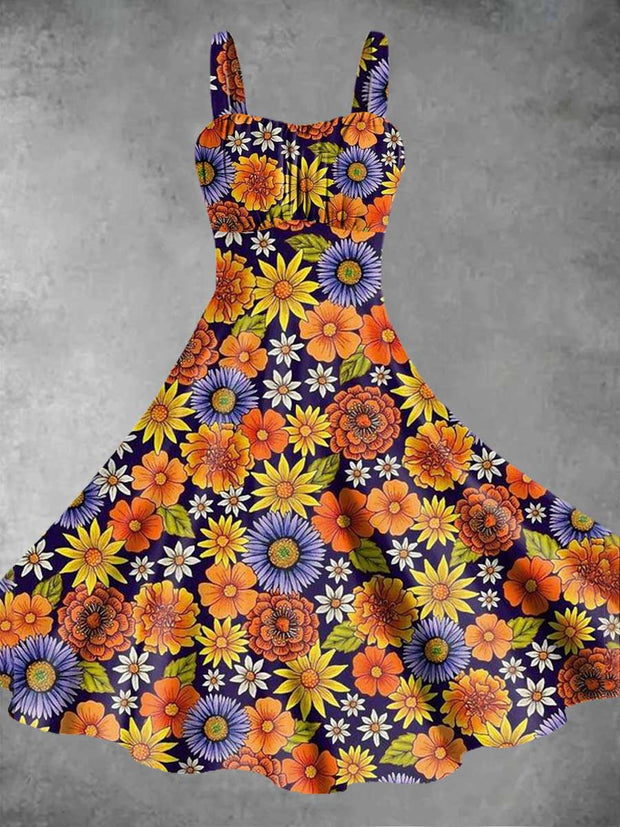 Women's Floral Print Sling Dress