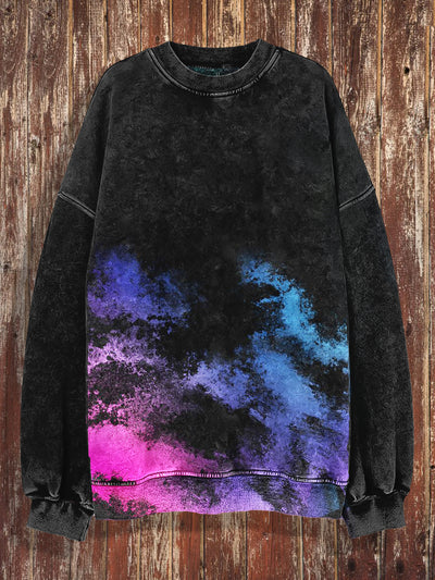 Unisex Colorful Gradient Print Halloween Crew Neck Casual Sweatshirt