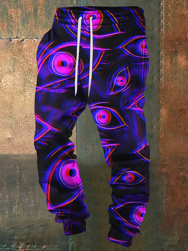 Men's 3D Magic Eyes Halloween Print Sweatpants