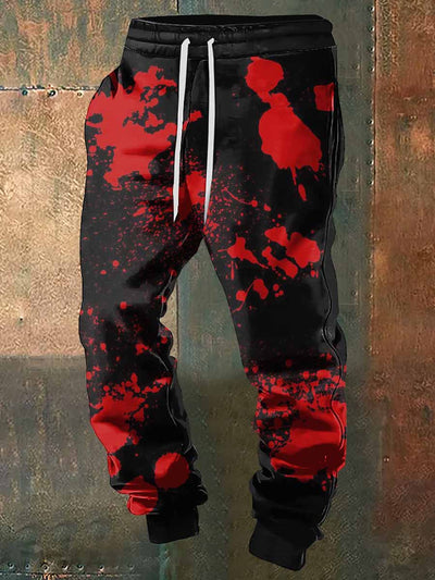 Men's Blood Halloween Print Sweatpants