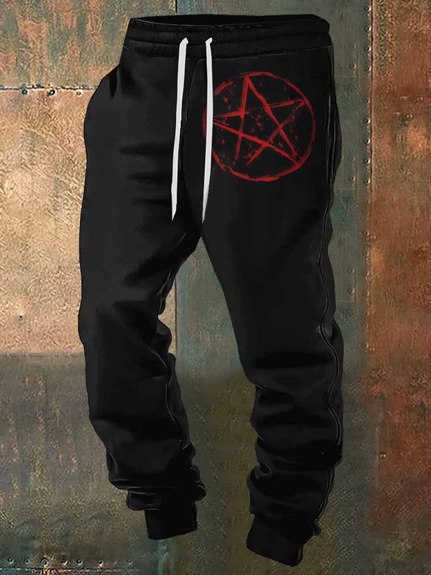 Men's Pentagram Halloween Print Sweatpants