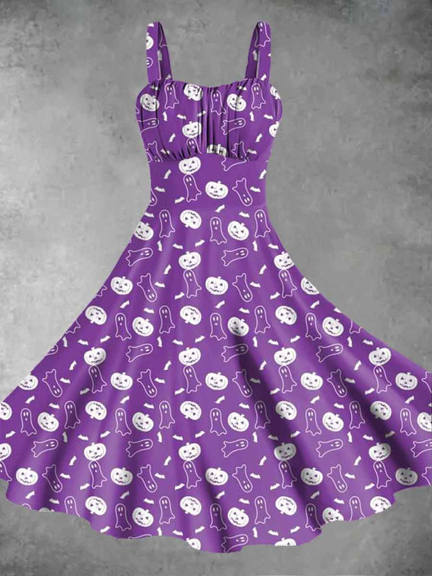 Women's Halloween Print Suspender Dress