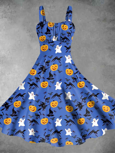 Women's Halloween Print Suspender Dress