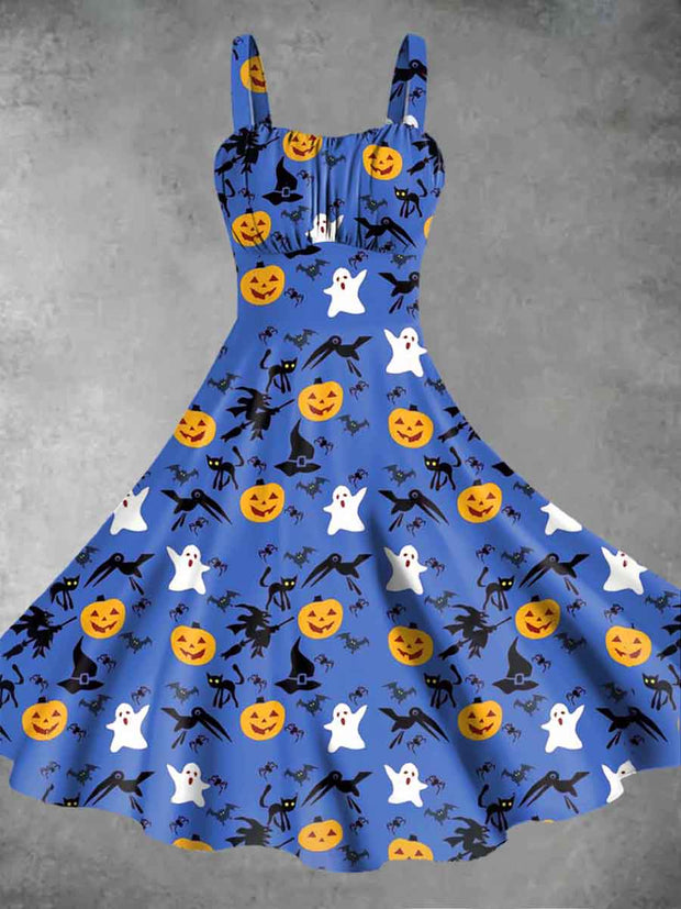 Women's Halloween Print Suspender Dress