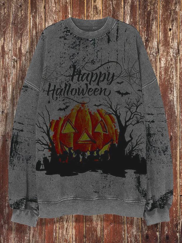 Unisex Halloween Round Neck Retro Fashionable  Loose Long Sleeved Sweatshirt