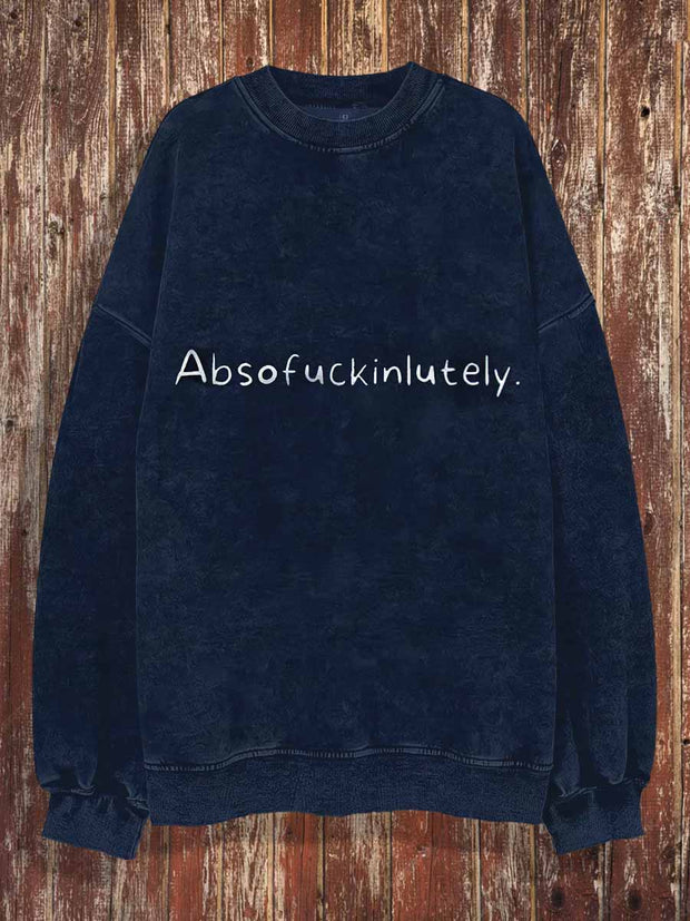 Unisex Absuofuckinlutely Print Halloween Crew Neck Casual Sweatshirt