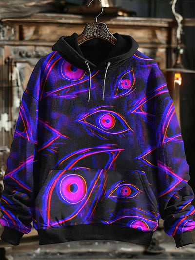 Unisex 3D Magic Eyes Print Halloween Hooded Sweatshirt With Pocket