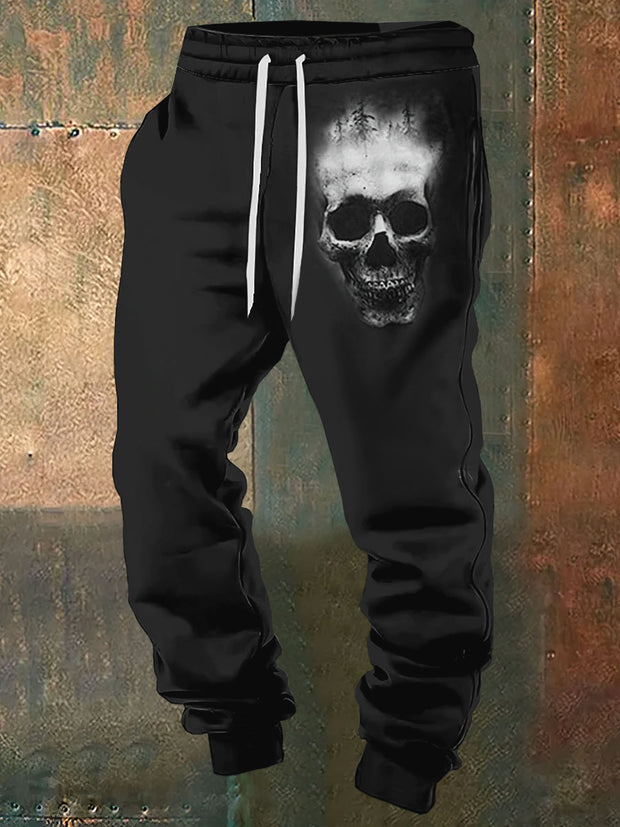 Men's Forest Skull Print Casual Vintage Sweatpants