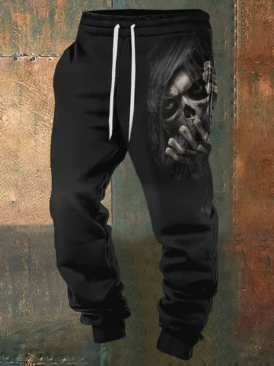 Men's Horror Skull Print Casual Vintage Sweatpants