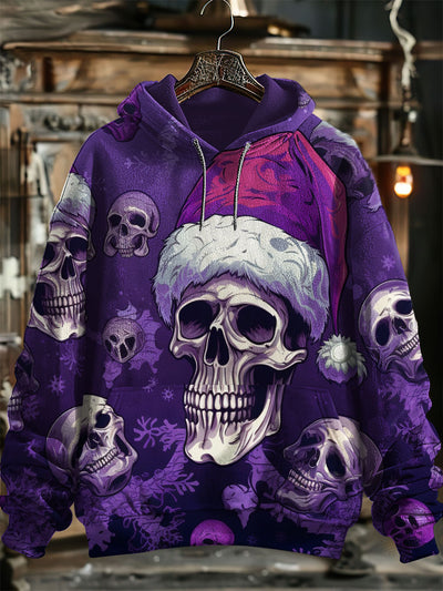 Unisex Dead Print Christmas Hooded Sweatshirt With Pocket