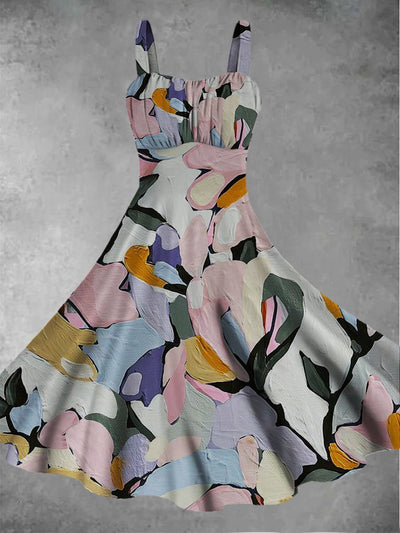 Women's abstract art printed summer dress