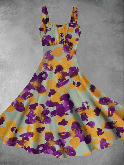 Women's abstract art printed summer dress