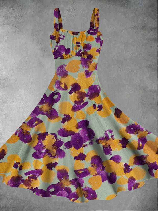 Women's abstract art printed summer dress