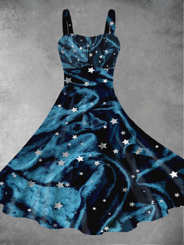 Women's sleeveless star art summer dress