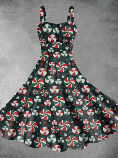 Women's Christmas Print Sling Dress