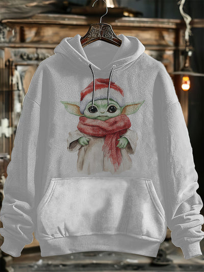 Unisex Cute Anime Print Christmas Hooded Sweatshirt With Pocket