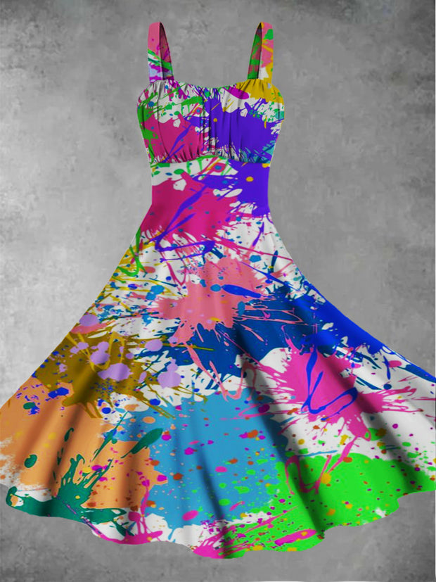 Women's Abstract Art Retro Summer Fashion Dress