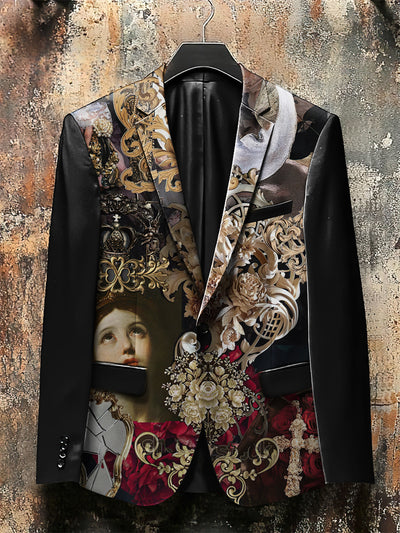 Dark Style Baroque Collage Print Gothic Jacket