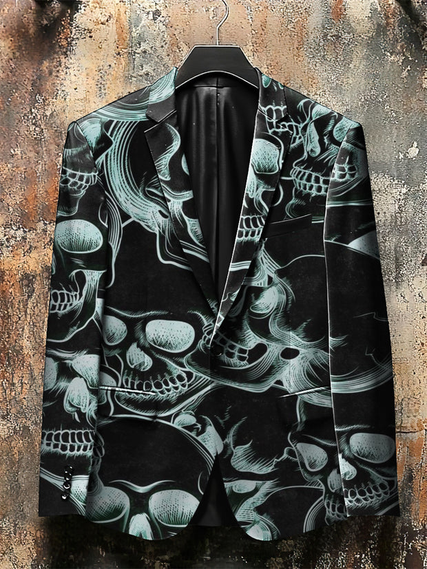 Dark Style 3D Skulls Print Gothic Jacket