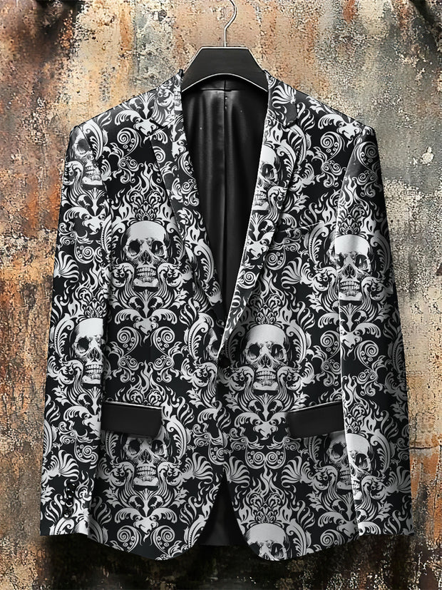 Dark Style 3D Baroque Skull Print Gothic Jacket