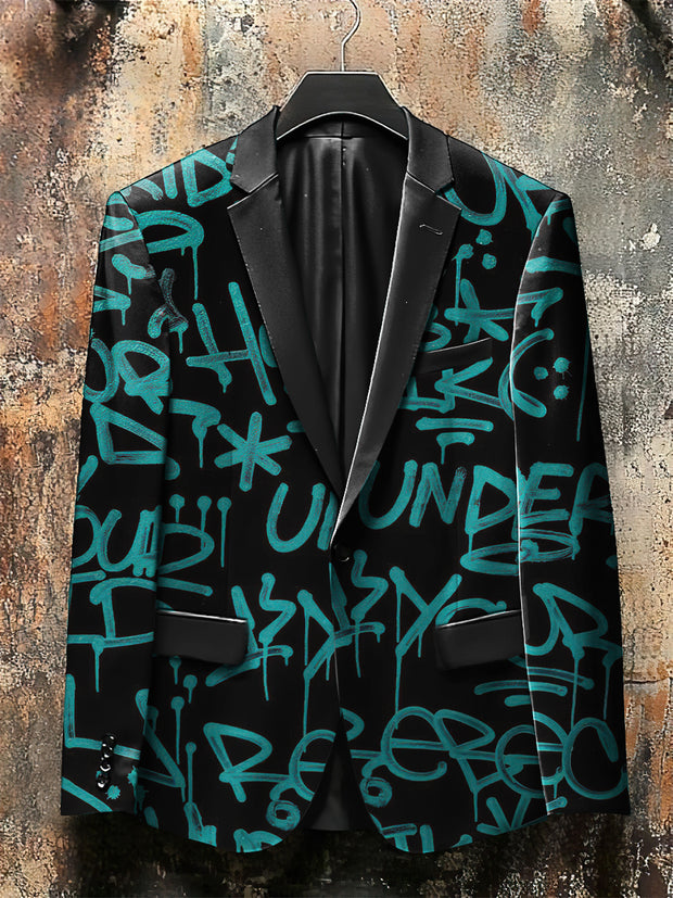 Dark Style 3D Letters Print Gothic Jacket