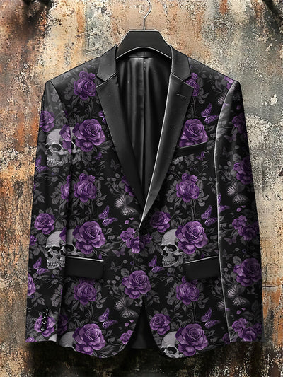 Dark Style Skull Rose Butterfly Print Gothic Jacket