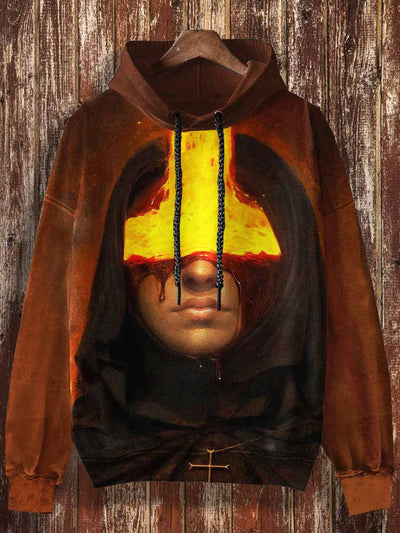 Unisex  Magma Sister Print Halloween Casual Hooded Sweatshirt