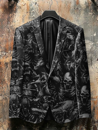 Dark Style 3D Skull Print Gothic Jacket