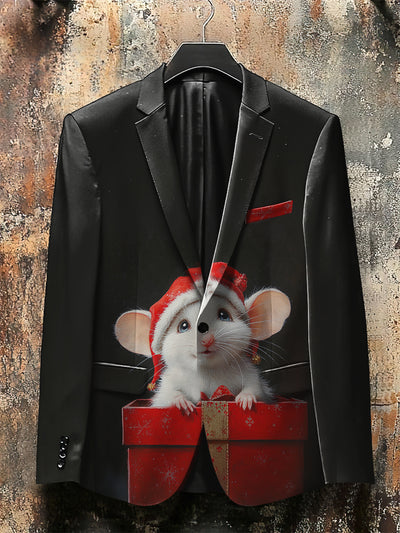 Vintage Style Christmas Mouse Print Gothic Jacket