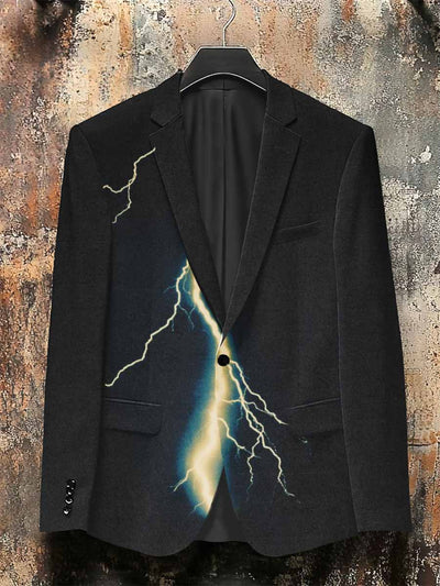 Dark Style Lightning Print Gothic Jacket