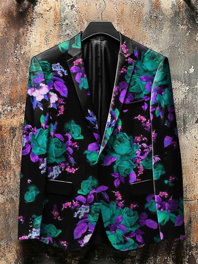 Vintage Style Fantasy Flowers Print Gothic Jacket