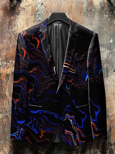 Dark Style Abstract Water Pattern Print Gothic Jacket