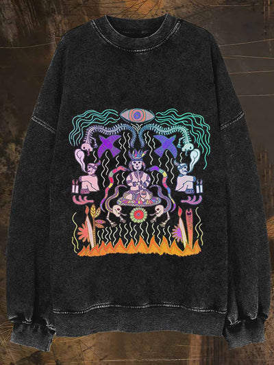 Unisex Magic Print Halloween Crew Neck Casual Sweatshirt